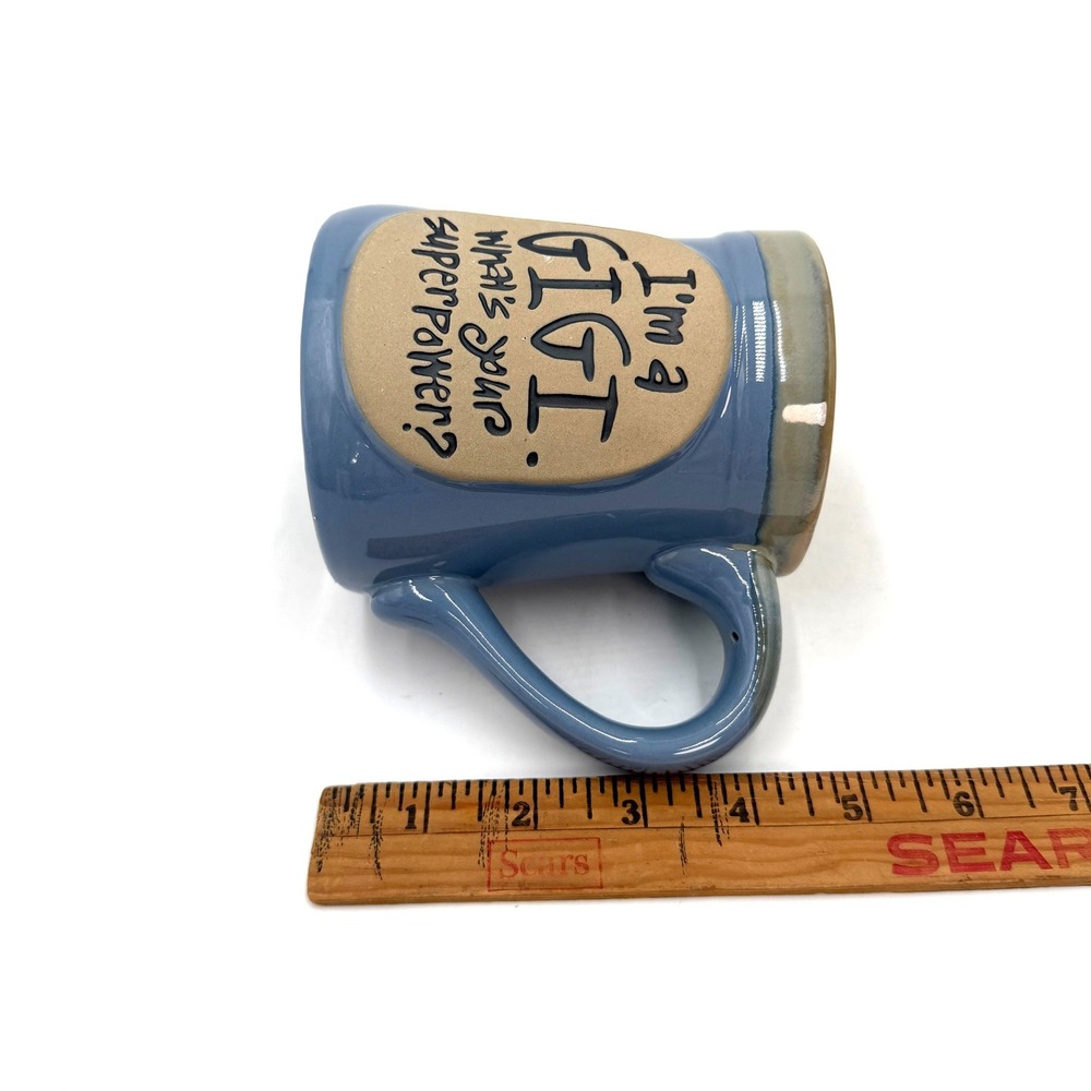 Coffee Mug 14oz Blue Tan I'm a Gigi What's Your Superpower Joanne Sharpe‎ - Picture 6 of 7
